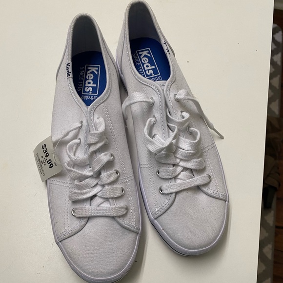 Keds | Shoes | Keds Womens Basic White Tennis Shoes 85 Nwt | Poshmark